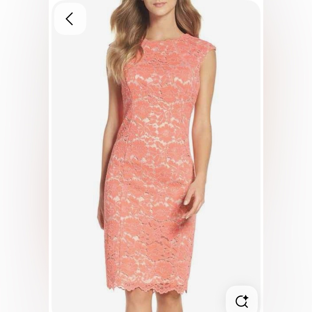 🧡🩷🧡Love Culture Floral Bodycon Dress Lace Overlay Medium 🧡🩷💛